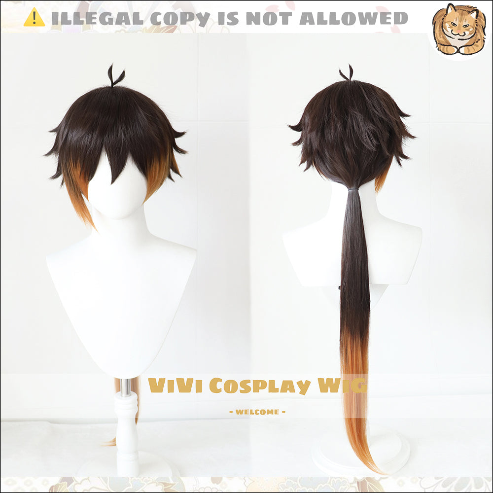 Genshin Impact Zhongli Cosplay Wig