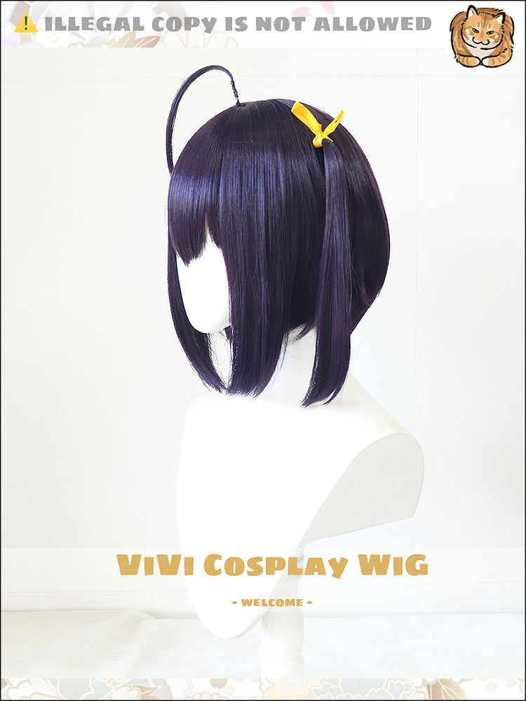 Striking Dark Purple Short Cosplay Wig