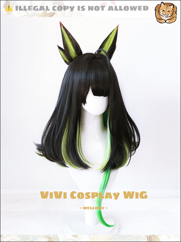 Side profile demonstrating medium length and layered colors