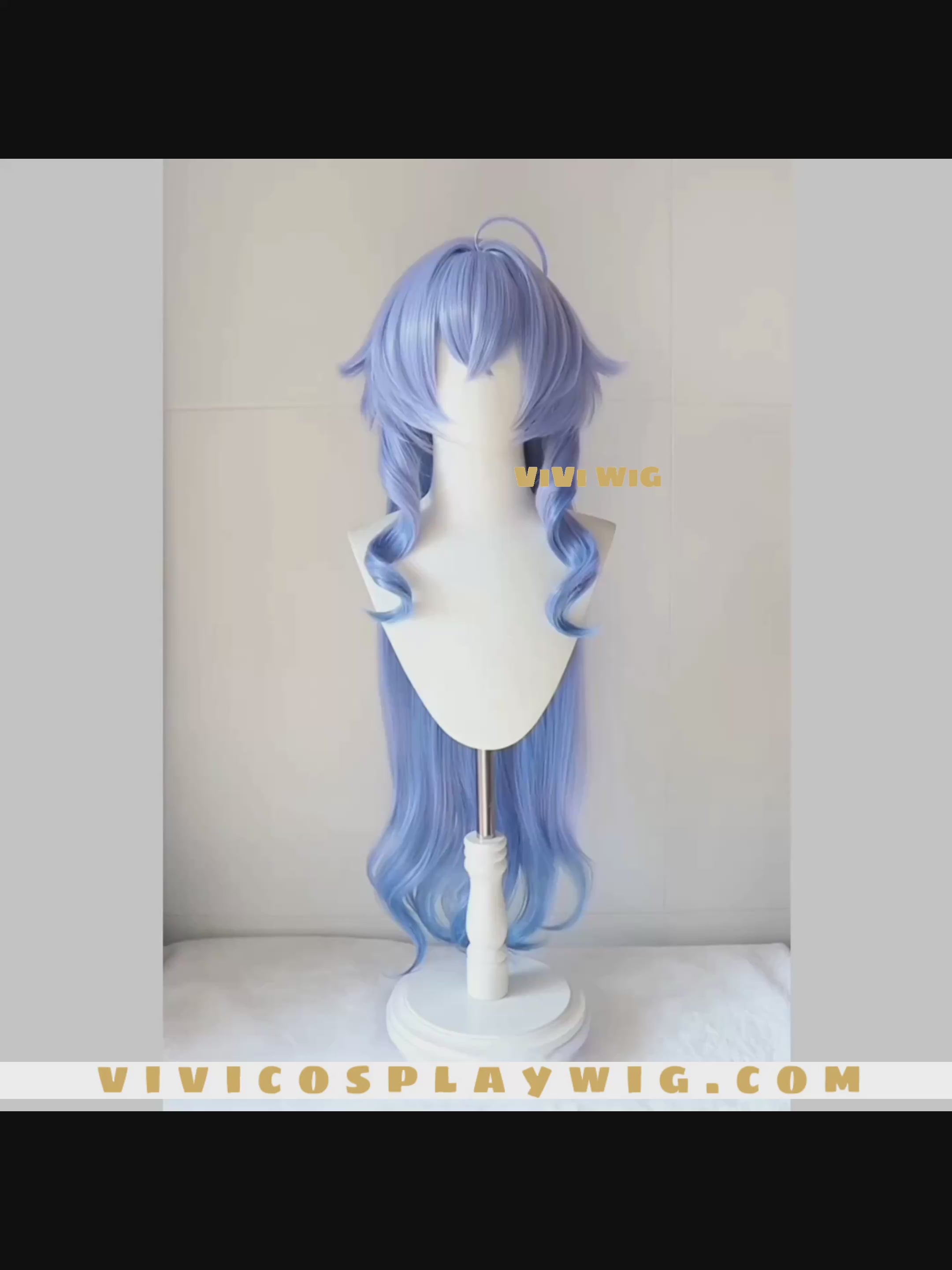 Aqua Gradient Long Wig for Women's Anime Cosplay