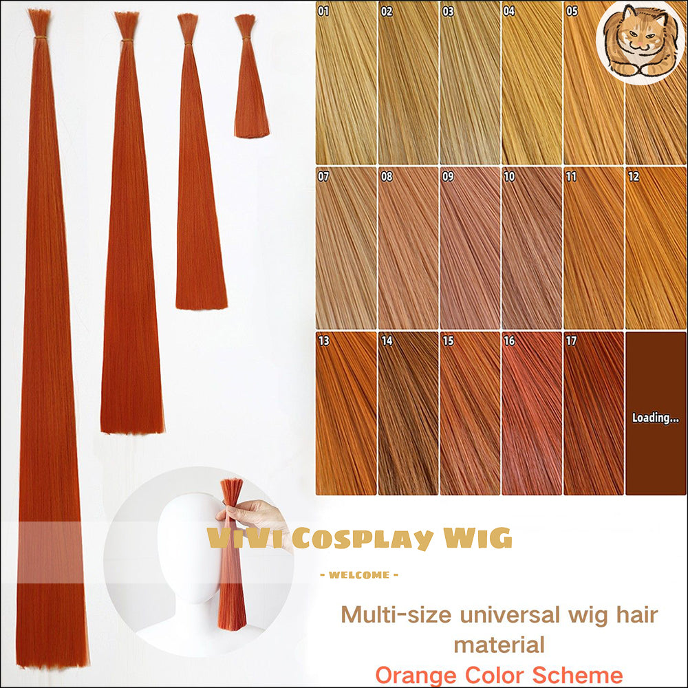 Multi-Size Universal Orange Wig Hair Material