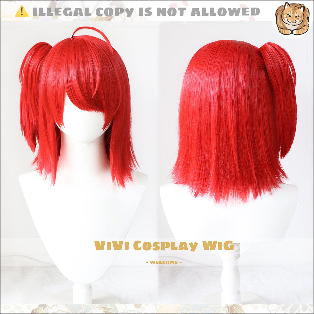 Exusiai wig styled on mannequin for accurate character representation