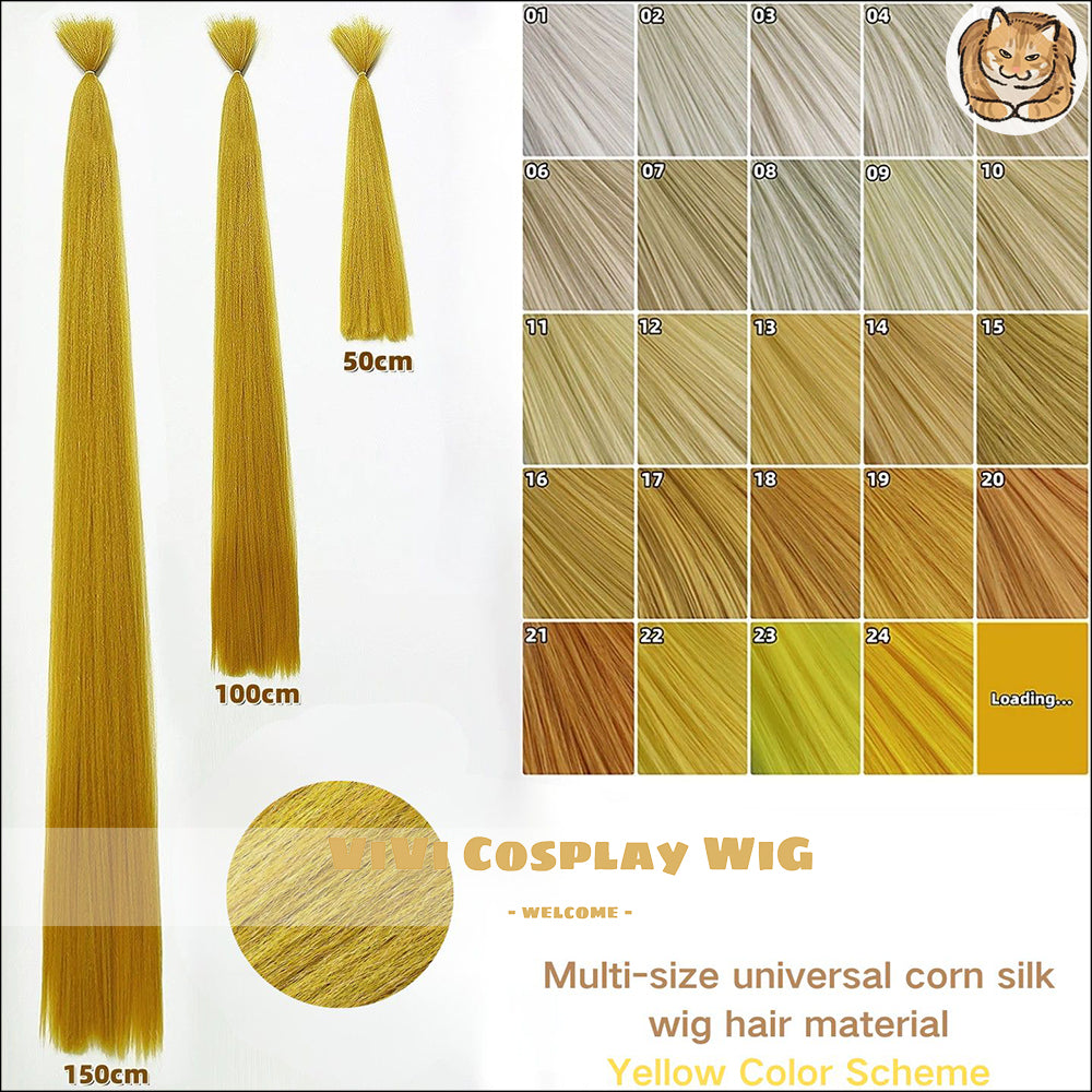 Sunshine yellow corn silk wig wefts for anime cosplay