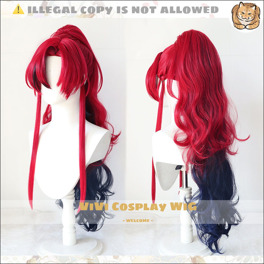 Yu wig styled on mannequin showing character accuracy