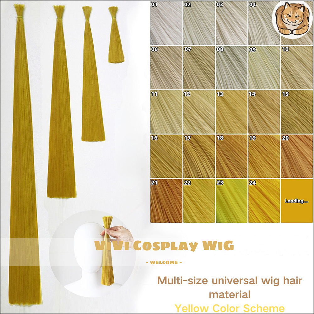 Multi-Size Universal Yellow Wig Hair Material