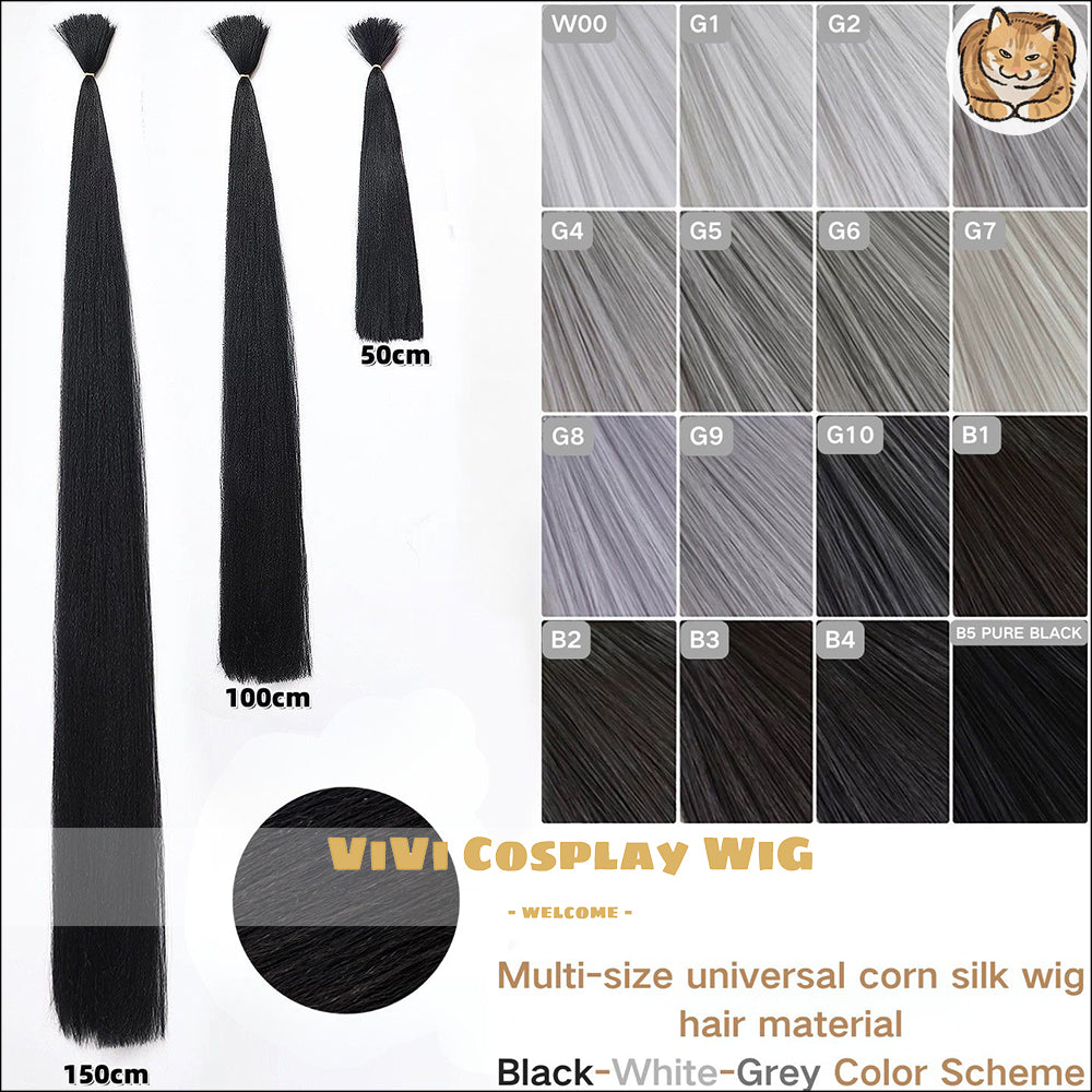 Black white grey gradient wig wefts for cosplay