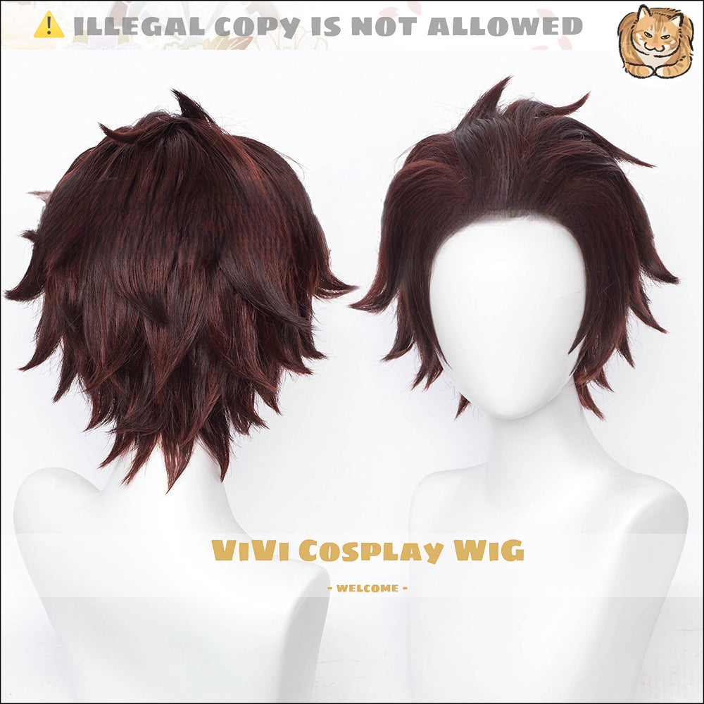 Demon Slayer Kamado Tanjirou Special Brown Cosplay Wig