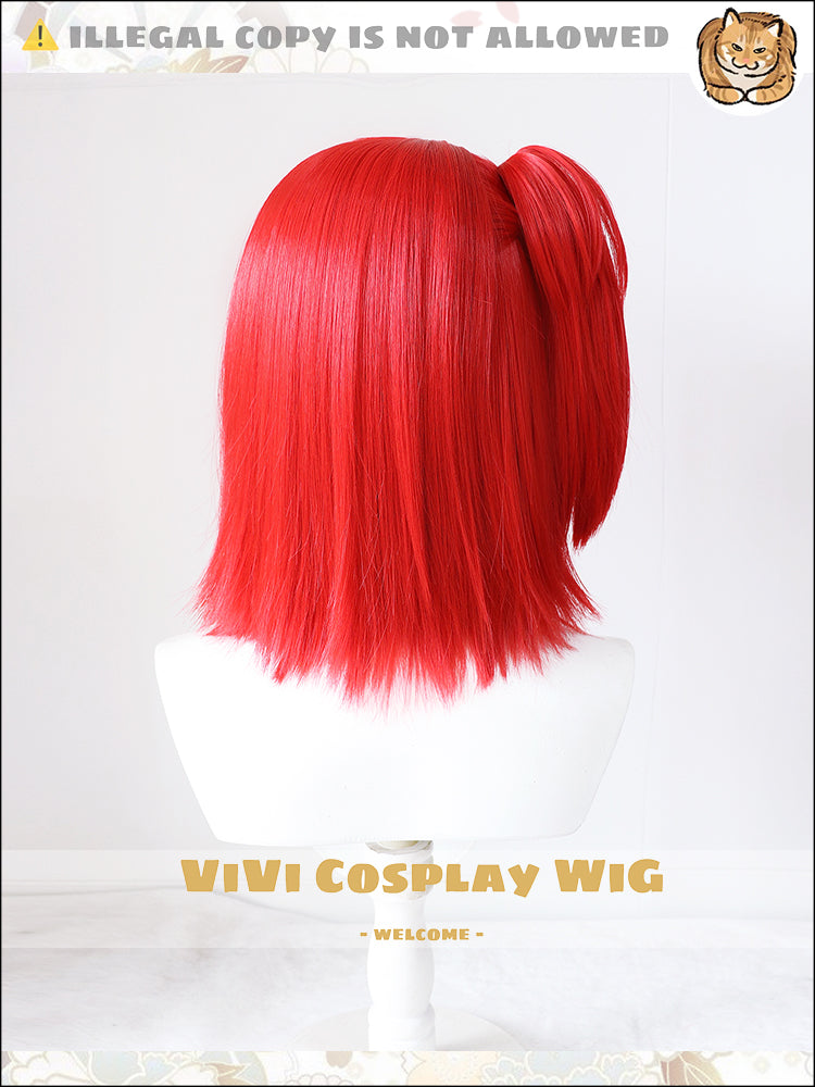 Back view demonstrating texture and volume of Exusiai wig