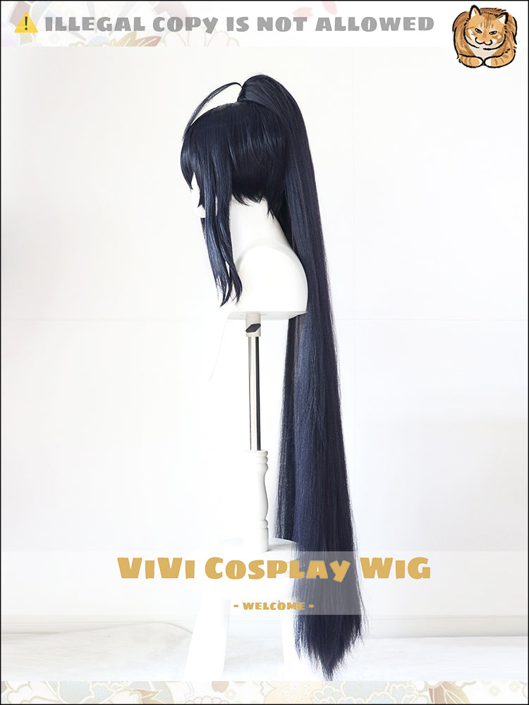 Side profile showing long length and color gradient effect