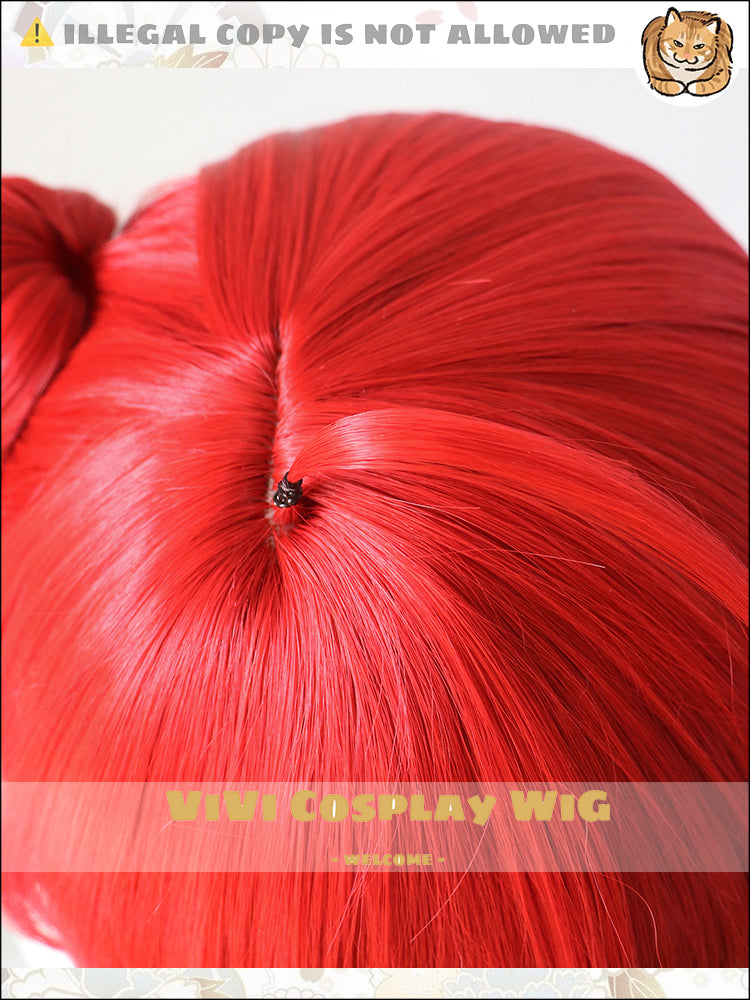 Close-up of fiery red color and hair details