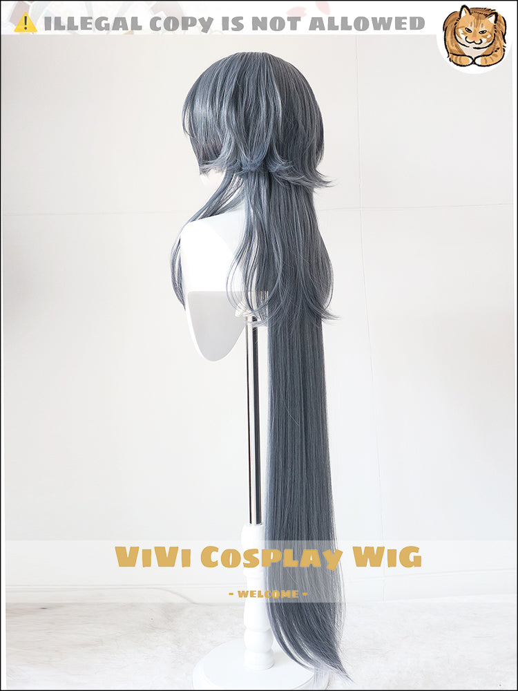 Side profile showing length and color accuracy of Logos wig