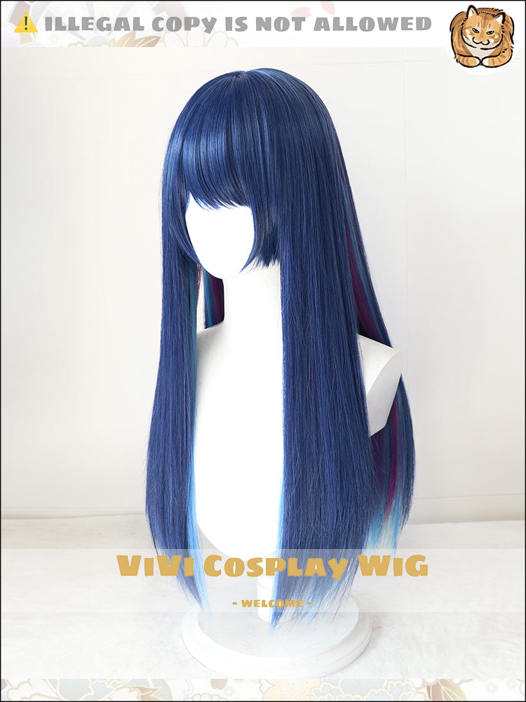 Side profile showing ombre color transition on Mostima character wig