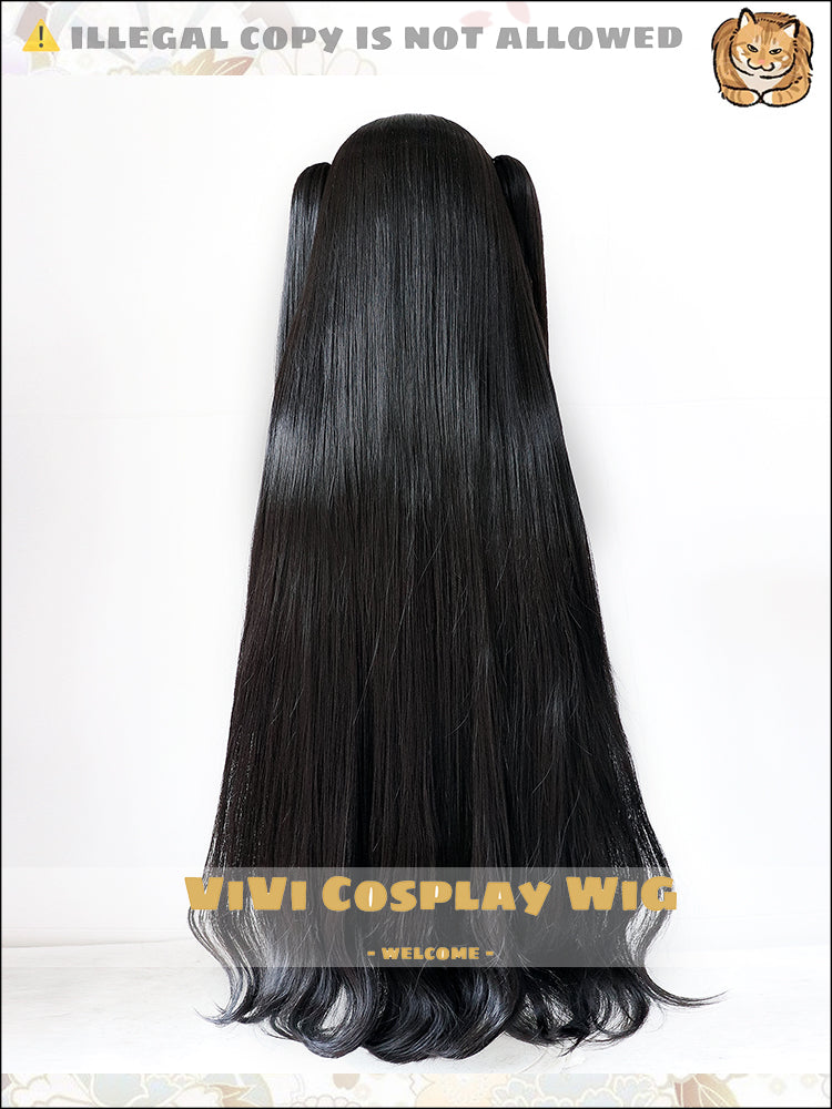 Back view showing length and texture of Qalaisa inspired wig