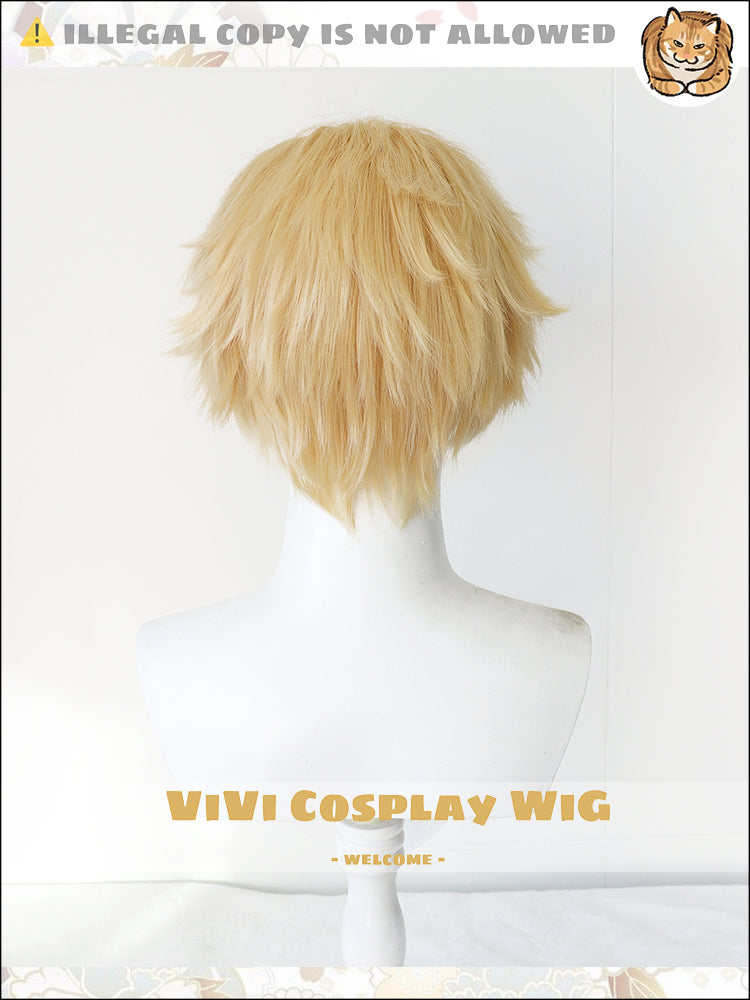 Eye-Catching Soft Golden Color Short Cosplay Wig