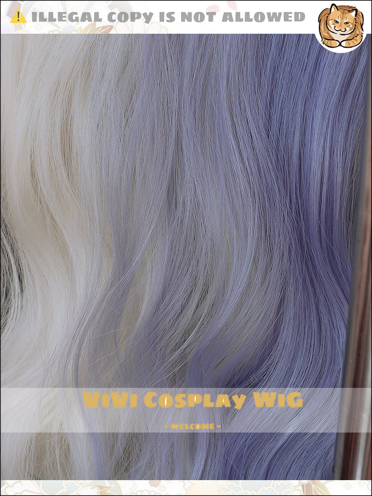 Close-up of moonlight white and pastel purple blend details