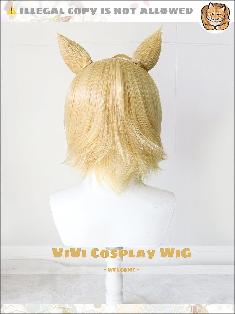 Back view demonstrating texture and volume of Młynar short cosplay wig