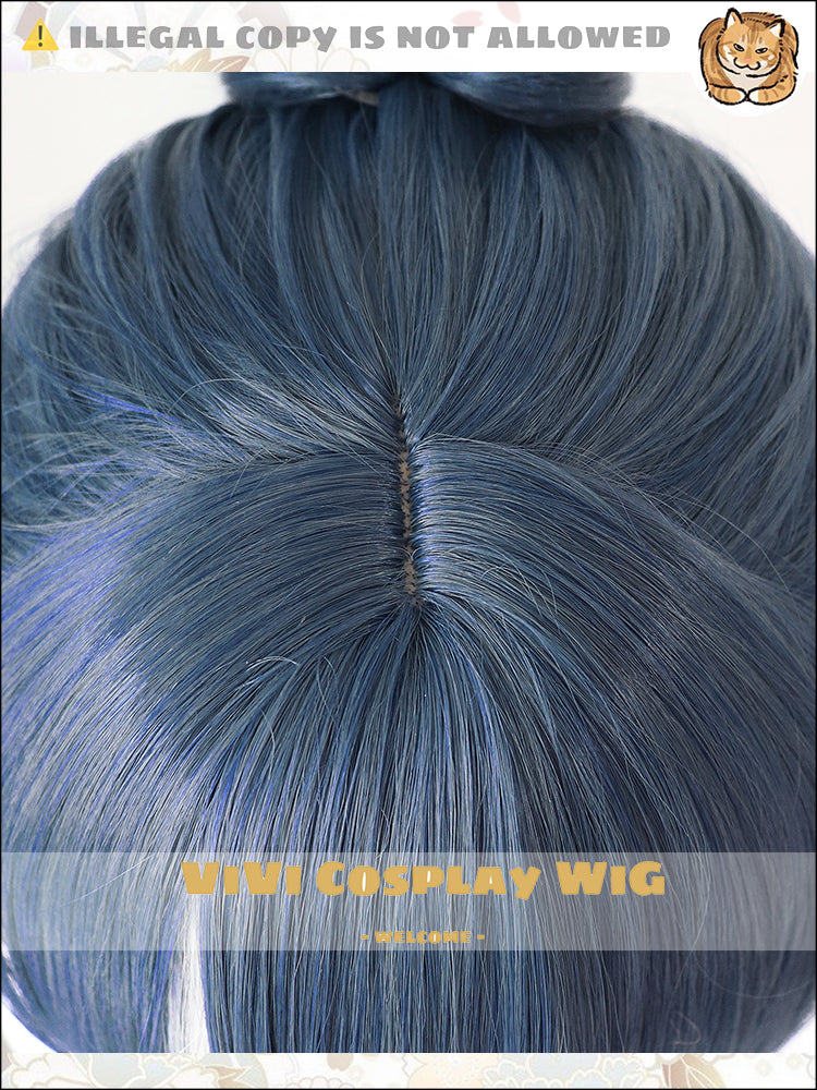 Close-up of mermaid teal ombre blend and color details
